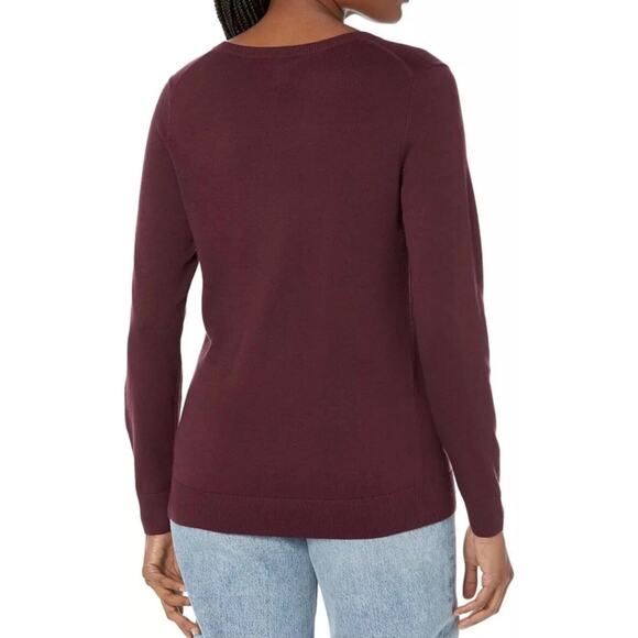 Amazon Essentials Plus Size 4X V-Neck Sweater Burgundy - Picture 3 of 10